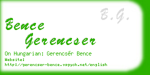 bence gerencser business card